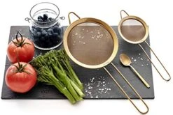 Strainer Set Fine Mesh – Premium 304 Stainless Steel (18/8) – 3.3″, 5.5″ And 8″ Sturdy Kitchen Strainers (Gold) -Peugeot Shop 519htvCe0xL