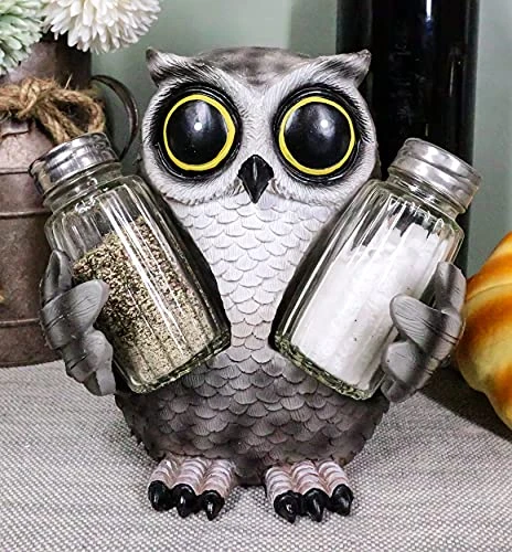 Whimsical Owlet Baby Owl With Big Round Eyes Glass Salt And Pepper Shakers Holder Display Figurine Set 6" Tall Wildlife Whispering Forest Spirit Nocturnal Birds Sculpture Home Decor Accent 1 Whimsical Owlet Baby Owl With Big Round Eyes Glass Salt And Pepper Shakers Holder Display Figurine Set 6" Tall Wildlife Whispering Forest Spirit Nocturnal Birds Sculpture Home Decor Accent