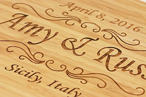 A VINCI Personalized Custom Natural Bamboo Cutting Board For Wedding, Engagement, House Warming Gift. Your Text Or Message Laser Engraved On The Board (12x16 Inch) 2 A VINCI Personalized Custom Natural Bamboo Cutting Board For Wedding, Engagement, House Warming Gift. Your Text Or Message Laser Engraved On The Board (12x16 Inch) - Image 2