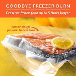 Nutri-Lock Vacuum Sealer Bags - Set Of 2 11x50 & 8x50 Inch BPA-Free Rolls - Vac Seal For Sous Vide & Meal Prep - Commercial Grade Bag -Peugeot Shop 519rWP7fCJL