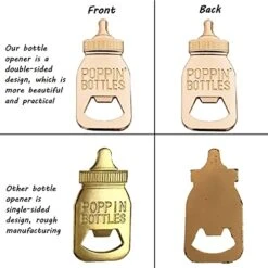 18 Packs Bottle Opener For Baby Shower Favors, Baby Shower Party Return Gifts For Guest, Poppin Bottles Openers With Exquisite Gifts Box Used For Baby Party Souvenirs (White-Baby Bottle)