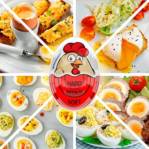 Kitchen Egg Timer That Changes Colors When Done, Hard Boiled Egg Timers, Perfect Egg Timer For Boiling Eggs, Perfect Egg Boiler Timer By RevolMax (2 Pack, Red) 3 Kitchen Egg Timer That Changes Colors When Done, Hard Boiled Egg Timers, Perfect Egg Timer For Boiling Eggs, Perfect Egg Boiler Timer By RevolMax (2 Pack, Red) - Image 3