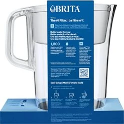 Brita Large 10 Cup Water Filter Pitcher With 1 Standard Filter, Made Without BPA, Tahoe, White -Peugeot Shop 51A0uHFHAHL