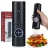 Electric Pepper Grinder Pepper Mill, Battery Operated Salt Grinder, Automatic Pepper Mill With LED Light, One-hand Button Control, Adjustable Coarseness, For Rock Salt, Spices (No Battery)