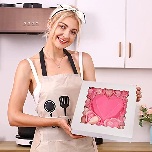 20-Pack Pie Boxes 12" x 12" x 2.5", Bakery Boxes With Window, White Cookie Boxes, Auto-Popup Treat Boxes For Pies, Muffins, Donuts And Pastries 4 20-Pack Pie Boxes 12" x 12" x 2.5", Bakery Boxes With Window, White Cookie Boxes, Auto-Popup Treat Boxes For Pies, Muffins, Donuts And Pastries - Image 4