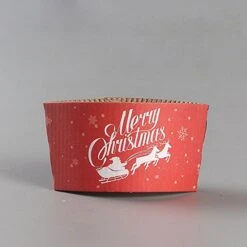 Christmas Paper Coffee Cups With Lids (50-Count, White) Disposable Hot & Cold Drinkware W/ Holiday Insulated Sleeves | Santa, Stocking, Reindeer | Party, Tea, Cocoa -Peugeot Shop 51ACS5TESHL