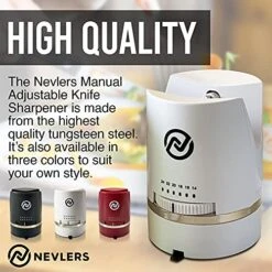 Adjustable Angle Manual Kitchen Knife Sharpener With Suction Base - These Sharpeners Prep, Repair, Sharpen, & Polish Most Knives In One Easy Step - Mini Brush For Quick & Easy Clean Up - White -Peugeot Shop 51ACh908EQS