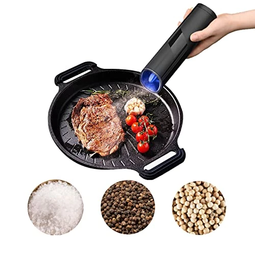 Gravity Electric Salt Or Pepper Grinder, Battery Operated Automatic Pepper Mill With LED Light, Adjustable Coarseness (Black-1 Pack) 1 Gravity Electric Salt Or Pepper Grinder, Battery Operated Automatic Pepper Mill With LED Light, Adjustable Coarseness (Black-1 Pack)