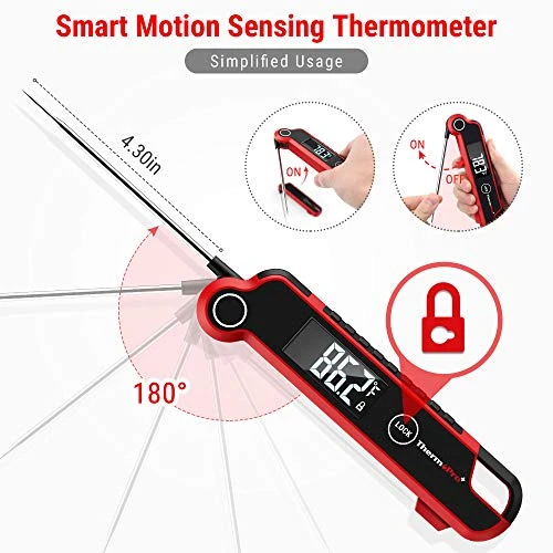 TP620 Instant Read Meat Thermometer Digital, Cooking Thermometer With Large Anti-Fog Auto-Rotating LCD Display, Waterproof Food Thermometer Digital For Kitchen, BBQ, Or Grill 5 TP620 Instant Read Meat Thermometer Digital, Cooking Thermometer With Large Anti-Fog Auto-Rotating LCD Display, Waterproof Food Thermometer Digital For Kitchen, BBQ, Or Grill - Image 5