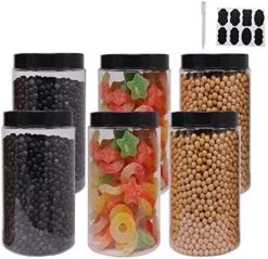 12 Pack 16 Oz Plastic Jars With Lids, Extra Labels, 1 Pen, Clear PET Seal Jar For Food Storage,Wide Opening Storage Jar For Dry Food, Peanut, Powder, Kitchen & Craft Storage By ZMYBCPACK -Peugeot Shop 51AOXHAfh1L. AC