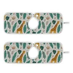 Kcldeci 2 Pack Faucet Mat Splash Guard For Kitchen Sink,Cute Wild Safari African Giraffe 30x5 Inch Faucet Handle Drip Catcher Tray Absorbent Mat Fast Dry Mat For Kitchen, Bathroom