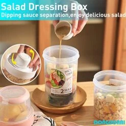 Salad Container For Lunch On-the-Go Salad Cup With Sauce Box Holder And Portable Fork-Spoon - 10.5oz+24oz Capacity Blue Size M 11 Salad Container For Lunch On-the-Go Salad Cup With Sauce Box Holder And Portable Fork-Spoon - 10.5oz+24oz Capacity Blue Size M -Peugeot Shop 51AOurE8CcL
