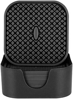 Silicone Coasters [6 Pack] ME.FAN Coasters For Drinks,Drink Coasters With Holder - Cup Mat - Non-Slip, Non-Stick, Stay Put, Deep Tray - Prevents Furniture And Tabletop Damages Square Nave Blue -Peugeot Shop 51AV8g4ktWS. AC