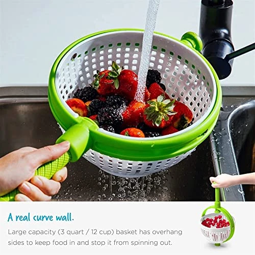 Salad Spinner Collapsible Compact Vegetable Washer White And Green Cleaner Fruit Dryer Noodle Colander Lettuce Strainer Veggie Wash Easy To Store Foldable Handle 1 Salad Spinner Collapsible Compact Vegetable Washer White And Green Cleaner Fruit Dryer Noodle Colander Lettuce Strainer Veggie Wash Easy To Store Foldable Handle