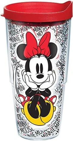 Tervis Disney - Minnie Mouse Name Pattern Tumbler With Wrap And Red Lid 16oz, Clear -Peugeot Shop 51AY5wHicEL. AC