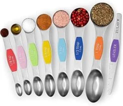 Stackable Magnetic Spoons Set Of 8 - Dual Sided Magnetic Measuring Spoons Set Fits In Spice Jars - Stainless Steel Measuring Spoons Magnetic For Dry And Liquid Ingredients (Black) -Peugeot Shop 51Abk43wiKL. AC