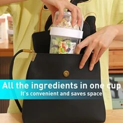 Salad Container For Lunch On-the-Go Salad Cup With Sauce Box Holder And Portable Fork-Spoon - 10.5oz+24oz Capacity Blue Size M 12 Salad Container For Lunch On-the-Go Salad Cup With Sauce Box Holder And Portable Fork-Spoon - 10.5oz+24oz Capacity Blue Size M -Peugeot Shop 51AgNn1iciL