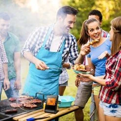 Wireless Remote Bluetooth Meat, Smart BBQ Grill Thermometer With Bluetooth Instant Read APP, Large LCD Backlight Screen, Cooking Frying Smoker Food Meat Kitchen Thermometer Clock Timer With 4 Probes -Peugeot Shop 51AhEuDgNzL