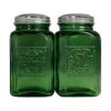 Depression Style Glass Salt And Pepper Shakers (Green)