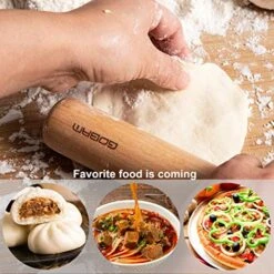 Wood Rolling Pin, Small - Dough Roller For Pampered Chef, Pasta, Cookies, Pie, Pizza, Chapati, Fondant, Rolling Pins For Baking, Bread Making Tools And Supplies - 11 X 1.38 Inches -Peugeot Shop 51AmF52o3AL
