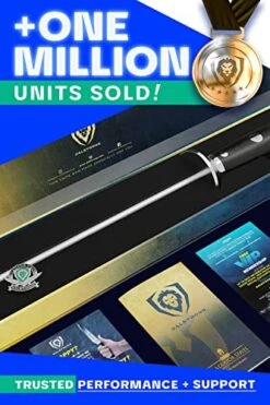 ALSTRONG Honing Steel - 10" Rod - Gladiator Series Elite - HC Stainless Steel - G10 Garolite Handle - NSF Certified -Peugeot Shop 51Apa6ayCdL