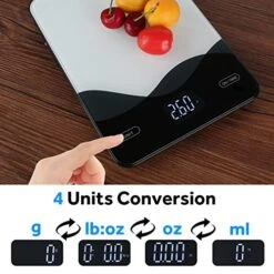 Chargeable Digital Kitchen Food Scale - AIMILAR LED Display 22lb Food Weight Scales For Baking Cooking USB C Rechargeable Ounces And Grams 1g/0.1oz 8 Chargeable Digital Kitchen Food Scale - AIMILAR LED Display 22lb Food Weight Scales For Baking Cooking USB C Rechargeable Ounces And Grams 1g/0.1oz -Peugeot Shop 51ArH4sT5tL