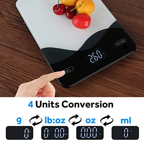 Chargeable Digital Kitchen Food Scale - AIMILAR LED Display 22lb Food Weight Scales For Baking Cooking USB C Rechargeable Ounces And Grams 1g/0.1oz 4 Chargeable Digital Kitchen Food Scale - AIMILAR LED Display 22lb Food Weight Scales For Baking Cooking USB C Rechargeable Ounces And Grams 1g/0.1oz - Image 4