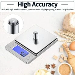 Itchen Food Scale, Used For Cooking, Jewelry, Baking, Tare Function, 3000g/0.1g High Precision Digital Scale, With 2 Trays, LCD Display -Peugeot Shop 51AruoO66cL