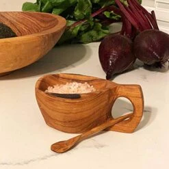 Reclaimed Olive Wood Salt And Spice Pot With Spoon - Kenya -Peugeot Shop 51AwNPLEZXL