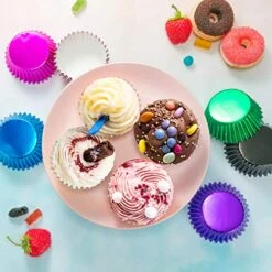 10 Colors Foil Cupcake Liners Standard Paper Baking Cups Muffin Case Decoration Cups(200 Pieces) -Peugeot Shop 51AyHAI9GaL
