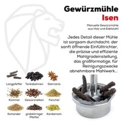 Peugeot Isen Long Pepper And Large Peppercorn Mill, 6.25 Inch, Natural