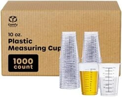[50 Count - 10 Oz.] Multipurpose Disposable Plastic Measuring Cups - Baking, Cooking, Epoxy Resin, Mixing & Measuring Cups -Peugeot Shop 51BHqjF6L. AC