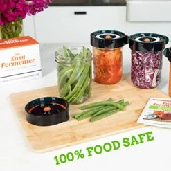 Y Fermenter Fermentation Kit (3 Fermentation Lids + 3 Glass Fermentation Weights + Pump) – Pickling Kit Use For Sauerkraut Kit, Kimchi Kit, Pickles, Vegetable Fermenting Kit In Wide Mouth Pickling Jar. Great Fermentation And Pickling Equipment. -Peugeot Shop 51BJCHqvwlL