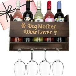 Dog Mom Gifts For Women - Fun Dog Lover Gifts For Women, Our Dog Mom Wine Lover Racks Are Perfect Dog Themed Gifts Or Dog Owner Gifts For Christmas, And Arrive Beautifully Gift Boxed