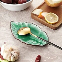 Large Spoon Rest Set Of 2 Spoon Holder For Stove Top Modern Farmhouse Kitchen Decor Leaf Shape Ceramic Spoon Rest Spoon Rests For Kitchen Stove Spoon Holder Dishwasher Safe Emerald Green -Peugeot Shop 51BVy6w3IbL