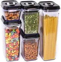 Air-Tight Food Storage Container Set | 5-Piece Set - Durable Plastic - BPA Free - Clear Plastic With Black Lids (2.0 Qt/2.3 Liters) (1.5 Qt./1.7 Liters) (0.9qt/1.0 Liter) (0.35qt/ 0.38 Liter) 12 Air-Tight Food Storage Container Set | 5-Piece Set - Durable Plastic - BPA Free - Clear Plastic With Black Lids (2.0 Qt/2.3 Liters) (1.5 Qt./1.7 Liters) (0.9qt/1.0 Liter) (0.35qt/ 0.38 Liter) -Peugeot Shop 51BaRaaCIkL. AC