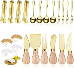 Charcuterie Board Accessories Spreader Knife Set Cheese Butter Spreader Knife Charcuterie Utensils With Wooden Handles Mini Serving Tongs Spoons Forks For Party Wedding Christmas (Silver, 20 Pieces) -Peugeot Shop 51BaeEJjcOL. AC