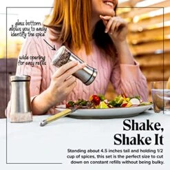 Premium Salt And Pepper Shakers With Adjustable Pour Holes - Elegant Stainless Steel Salt And Pepper Dispenser - Perfect For Himalayan, Kosher And Sea Salts - Spices -Peugeot Shop 51Bfvm1RQDL