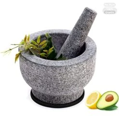 Mortar And Pestle Set, 8 Inch 4 Cups Unpolished Granite Grinder Bowl, Large Molcajete Mexicano Bowl Grinder Stone Handmade For Crushing/Grinding-Guacamole,Spices,Salsa And Pesto (Gray) 14 Mortar And Pestle Set, 8 Inch 4 Cups Unpolished Granite Grinder Bowl, Large Molcajete Mexicano Bowl Grinder Stone Handmade For Crushing/Grinding-Guacamole,Spices,Salsa And Pesto (Gray) -Peugeot Shop 51BhjvqeUOL