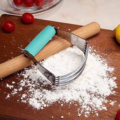 ® Pastry Blender Cutter,Stainless Steel Dough Masher For Butter, Biscuit,Baking, Kneading,Dough, Flakier And Fluffier Pie Crusts, Almond - Hand Kitchen Tool (1 Pack, Turquoise) 4 ® Pastry Blender Cutter,Stainless Steel Dough Masher For Butter, Biscuit,Baking, Kneading,Dough, Flakier And Fluffier Pie Crusts, Almond - Hand Kitchen Tool (1 Pack, Turquoise) - Image 4
