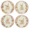 Easter Garden 8.5" Dessert/Salad Plate, Set Of 4 Assorted Designs, Multicolored