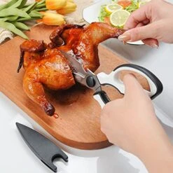 Kitchen Shears By Gidli - Lifetime Replacement Warranty- Includes Herb Scissors As A Bonus - Heavy Duty Stainless Steel Multipurpose Ultra Sharp Utility Scissors