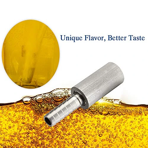 FERRODAY 0.5 Micron Diffusion Stone Stainless Steel Aeration Stone Carbonating Stone With 1/4" Barb For Homebrew Wine Beer Soda Air Stone 0.5 Micron + 20 Inch Silicone Hose 3 FERRODAY 0.5 Micron Diffusion Stone Stainless Steel Aeration Stone Carbonating Stone With 1/4" Barb For Homebrew Wine Beer Soda Air Stone 0.5 Micron + 20 Inch Silicone Hose - Image 3