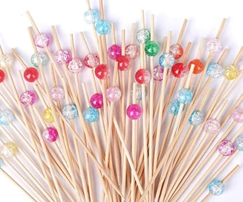 200PCS Cocktail Picks, Fancy Cocktail Toothpicks For Appetizers Picks, Handmade Bamboo Cocktail Skewers For Appetizers Fruit Party, Gold Pearl Food Picks Charcuterie Accessories (4.7 Inch) 9 200PCS Cocktail Picks, Fancy Cocktail Toothpicks For Appetizers Picks, Handmade Bamboo Cocktail Skewers For Appetizers Fruit Party, Gold Pearl Food Picks Charcuterie Accessories (4.7 Inch) - Image 9