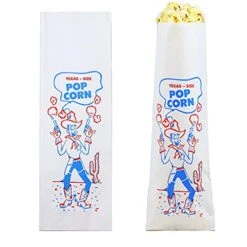 Large Popcorn Bags - Cool Vintage Texas-Sized Style (Quantity Of 100)
