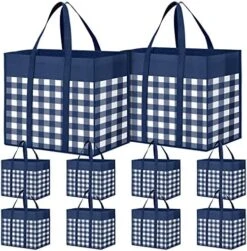 WOWBOX Reusable Grocery Bags,4-Pack, Foldable Reusable Shopping Tote Bags Bulk With Reinforced Handles,Large Storage Bags With Water Resistant Coating For Groceries,Multipurpose,Black-White 19 WOWBOX Reusable Grocery Bags,4-Pack, Foldable Reusable Shopping Tote Bags Bulk With Reinforced Handles,Large Storage Bags With Water Resistant Coating For Groceries,Multipurpose,Black-White -Peugeot Shop 51C9yK Eo6L. AC