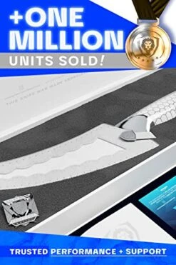 Fillet Knife - 6 Inch - Frost Fire Series - High Chromium 10CR15MOV Stainless Steel - Frosted Sandblast Finish - White Honeycomb Handle - Leather Sheath - NSF Certified -Peugeot Shop 51CBui8rdHL