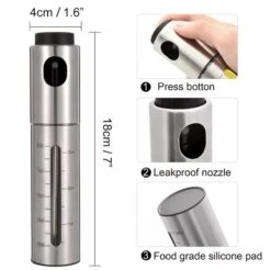 GENERIC Stainless Steel 100ml Oil Sprayer Olive Oil Salad For Cooking Air Fryer BBQ Vinegar Baking Grilling Leak-proof Oil Sprayer Bottle Kitchen Oil Sprayer -Peugeot Shop 51CD02W44gL