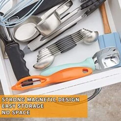 Magnetic Measuring Spoons Set, Dual Sided, Stainless Steel, Fits In Spice Jars, Black, Set Of 8 -Peugeot Shop 51CDwEYl6SL