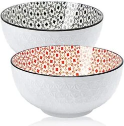 8.3" Large Salad Soup Ramen Bowls, 68 OZ Super Stackable Round Fine Porcelain Cereal Pasta Serving Bowl Sets, 2 Pack - Microwavable Ceramic Bowls - Heat And Cold Resistant Porcelain -Peugeot Shop 51CHJ1iE2rL. AC